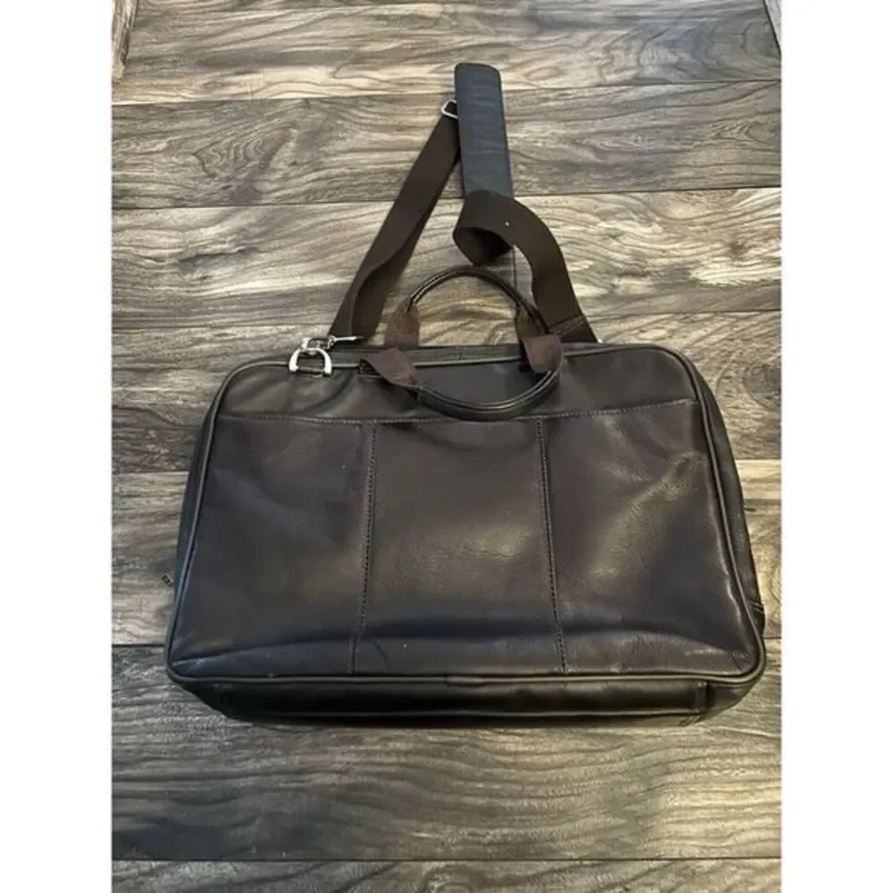 Kenneth Cole REACTION Risky Business Messenger Leather‎ Crossbody Laptop Bag 17